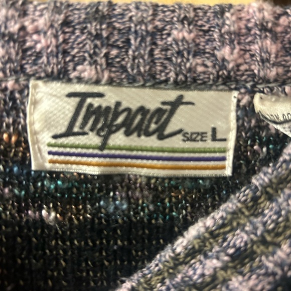 Vintage 90s Impact Women's Multicolor Striped Sweater - Picture 2 of 2